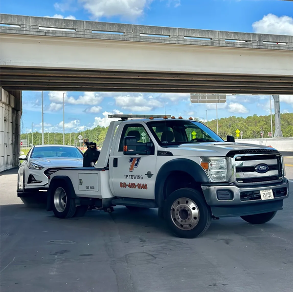Car Towed Under The Freeway